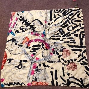 Vince Camuto navy, white & pink silk scarf. NWT